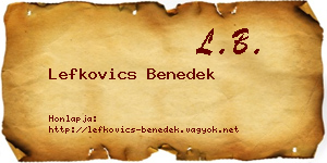 Lefkovics Benedek névjegykártya