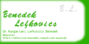 benedek lefkovics business card